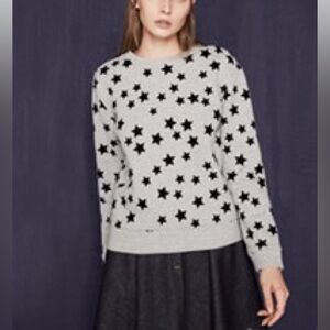 Maje Gray and Black Star Sweatshirt